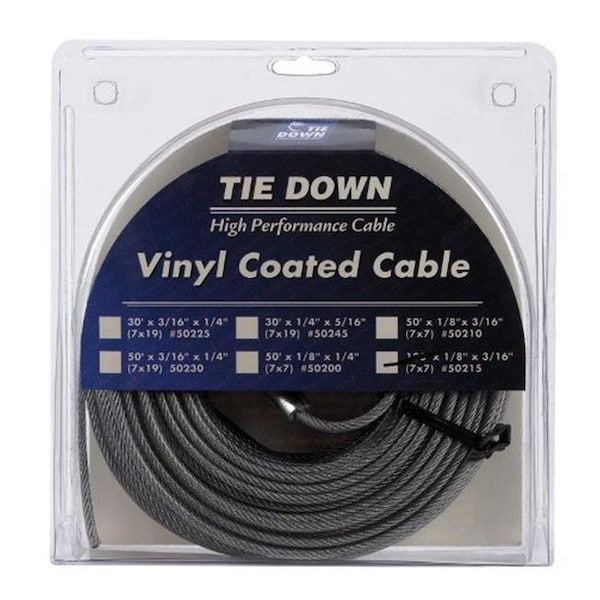 Tie Down Engineering Tie Down Eng 50215 Pre Cut Vinyl Coated Cable 100